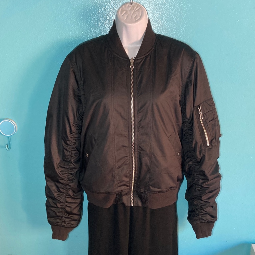 Magnlens Unisex Black Reversible Poly Fleece Jacket 42" Chest Mens XS Womens M